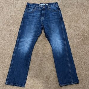 Men’s Wrangler Retro Relaxed Bootcut Fit Dark Blue Denim Jeans - Size 32x32